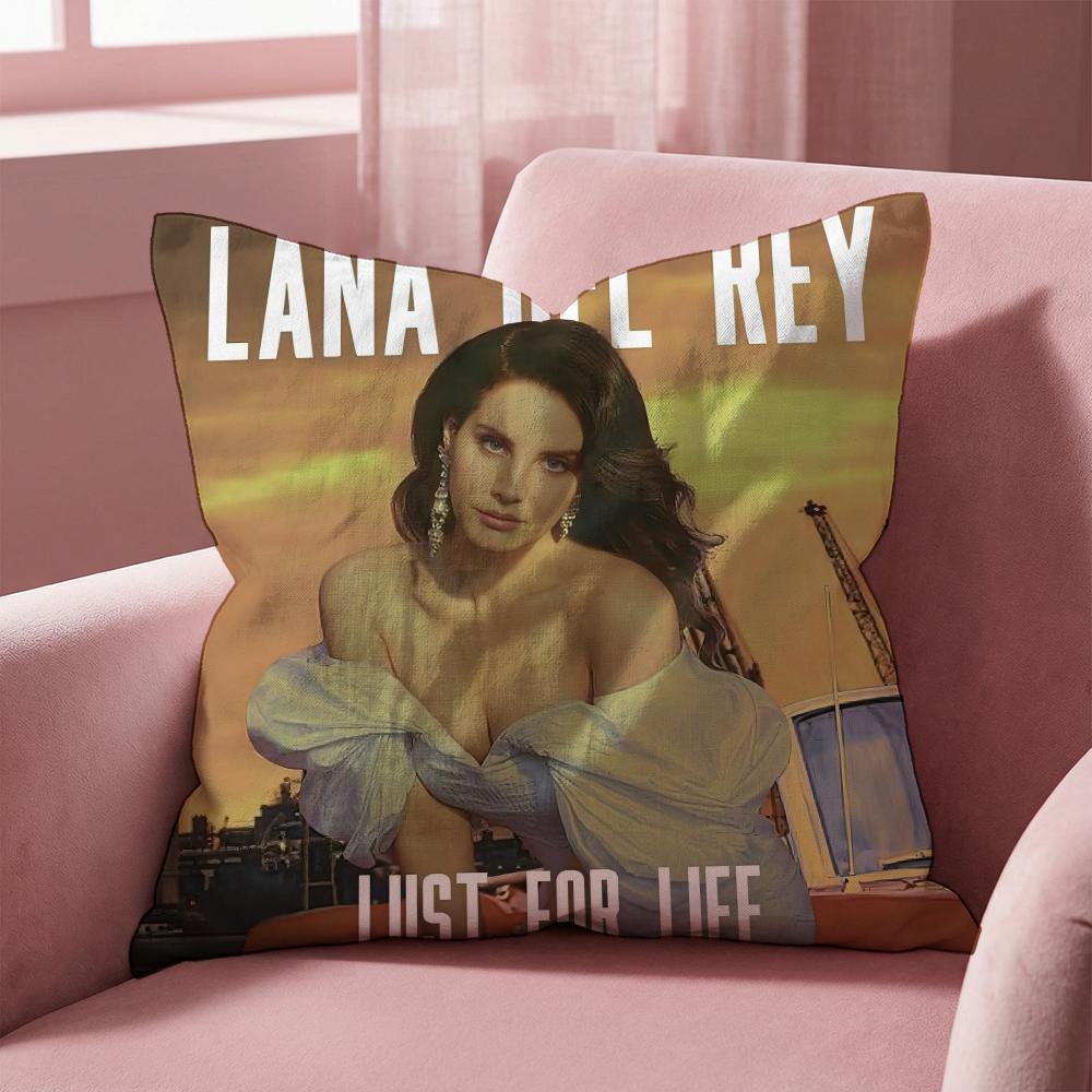 Singer L-Lana Del Rey Cushion Cover Multi-Scene Pillow Cover for Home & Car - Reversible, Soft & Durable for Daily Use