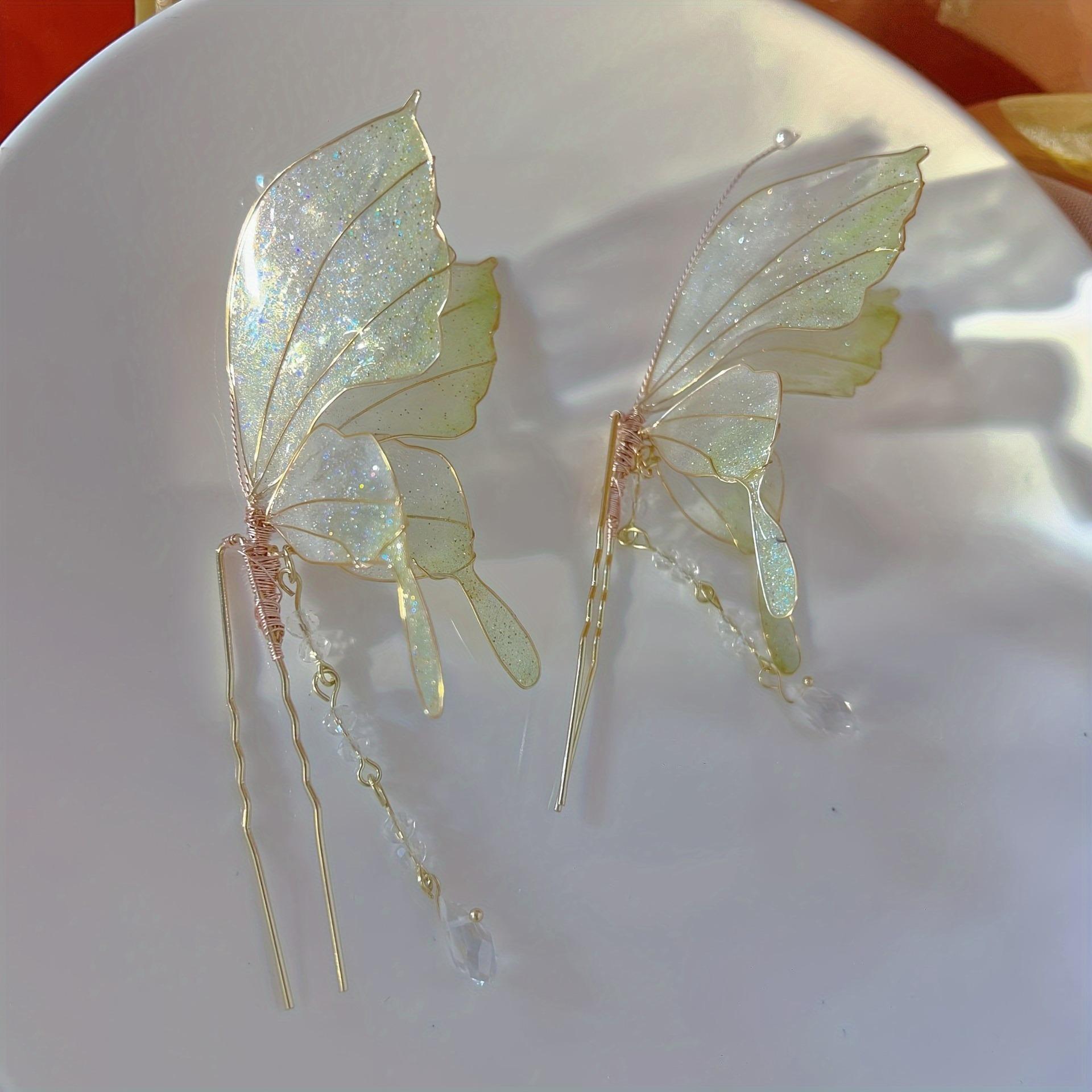 

2pc Fashionable Women s Hair Clip Set Sweet Romantic Butterfly Headband for Girls Wear Daily Gifts Kawaii Hair Needles Hairpins