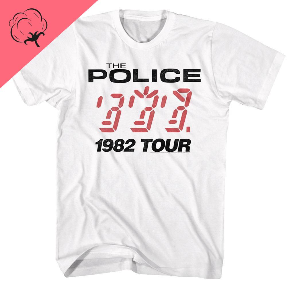 

Band Camiseta The Police Ghost in The Machine Tour 1982 Unisex Women TShirt Vintage Streetwear Harajuku Gothic Cotton Cothes S