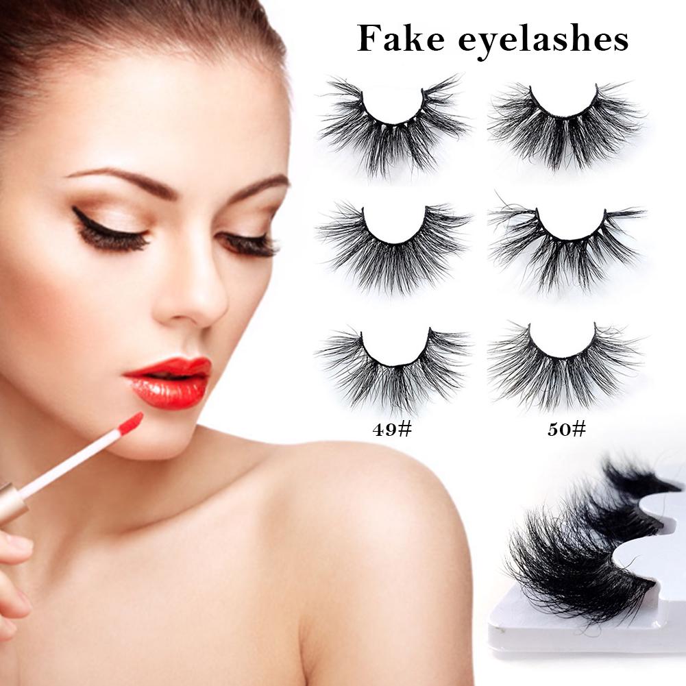 Buy 3 Pairs 25MM 6D Imitated Mink False Eyelashes Cross Thickened