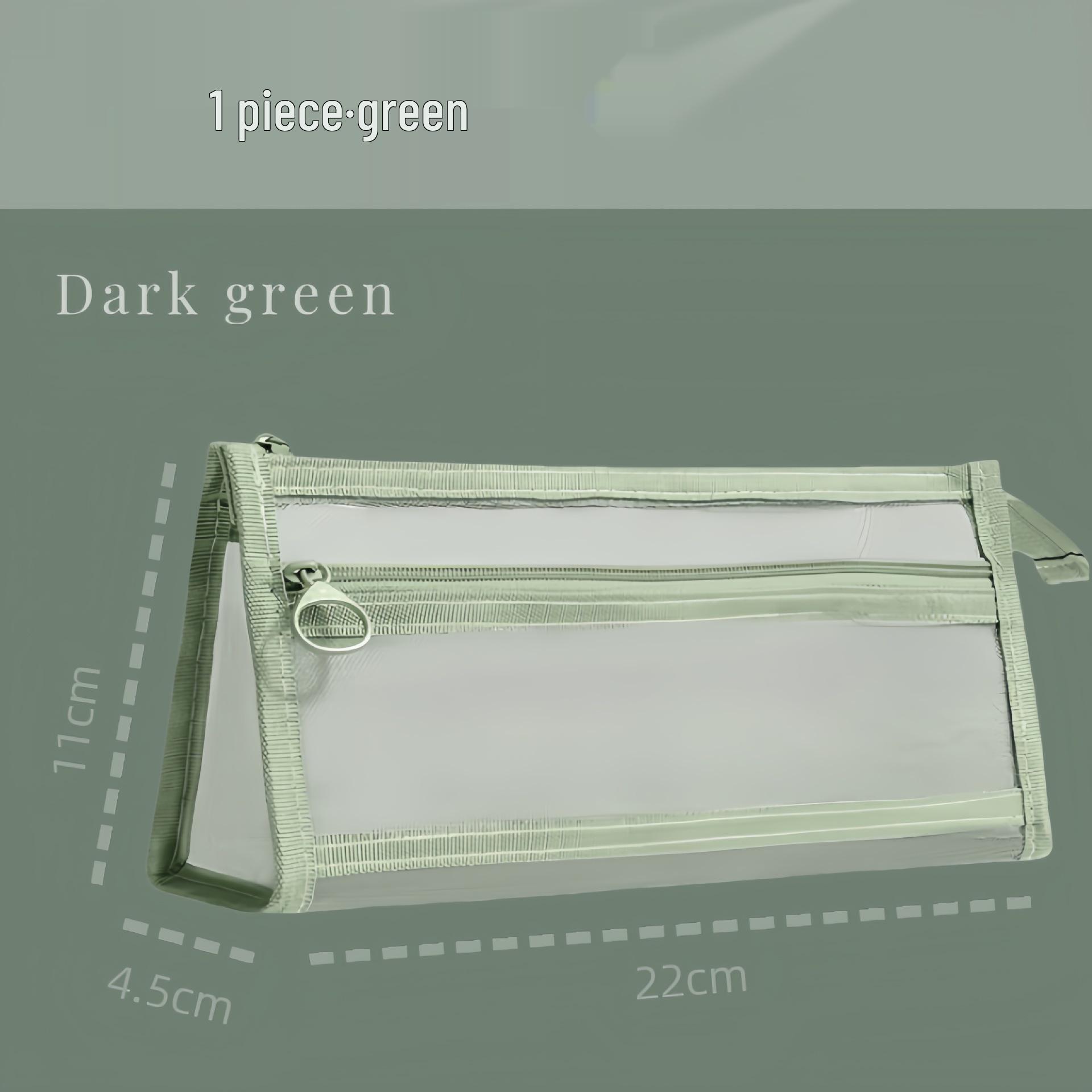 Double-Layer Large Capacity Transparent Mesh Pencil Case with Three-Dimensional Design