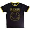 T-shirt Noir Nouveau Nirvana Visage Heureux Contour