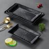 1PC Black Melamine Plate Canteen Thickened Plastic Cutlery Dinner Plates Non-breakable Barbecue Sushi Plate Kitchen Accessories