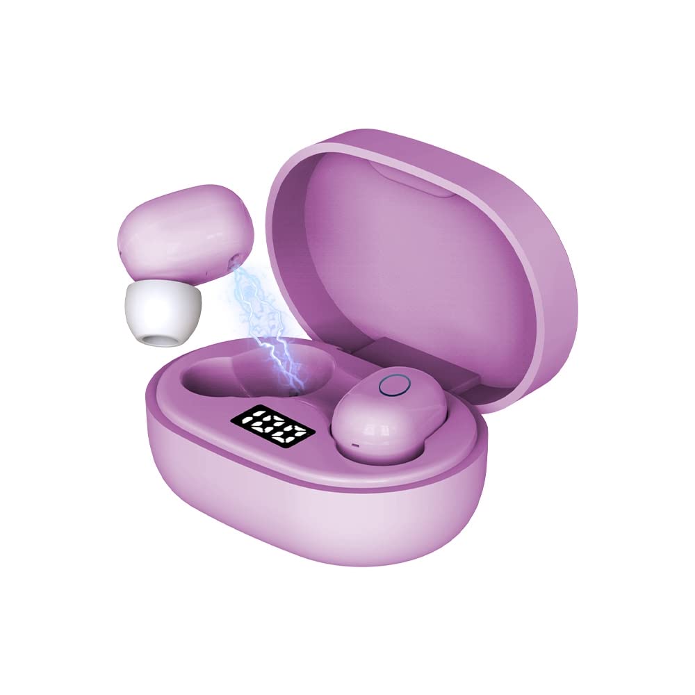 

Беспроводные Bluetooth Компактные и Раздельные Левый и Правый Звук Шумоподавление Автоматический Зарядный Кейс с Сенсорным Управлением ЖК-Дисплей Уровень Заряда Батареи Совместимость с Siri и Наушниками 5.4, фиолетовый