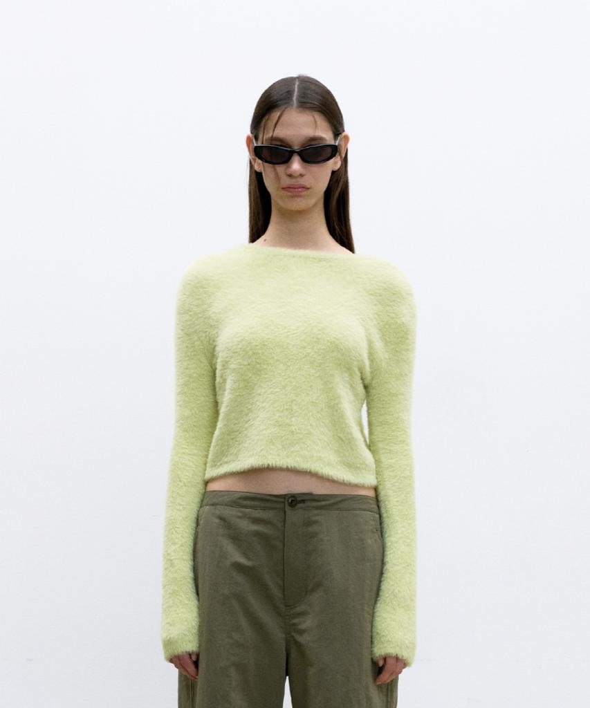 Kueoumeon Hairy Bag Scoop Knit (Lime)