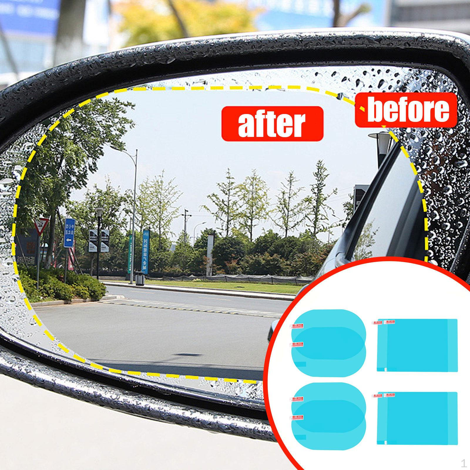 8 Pieces Car Rearview Mirror Rain Film for Waterproof Anti Fog Rainproof