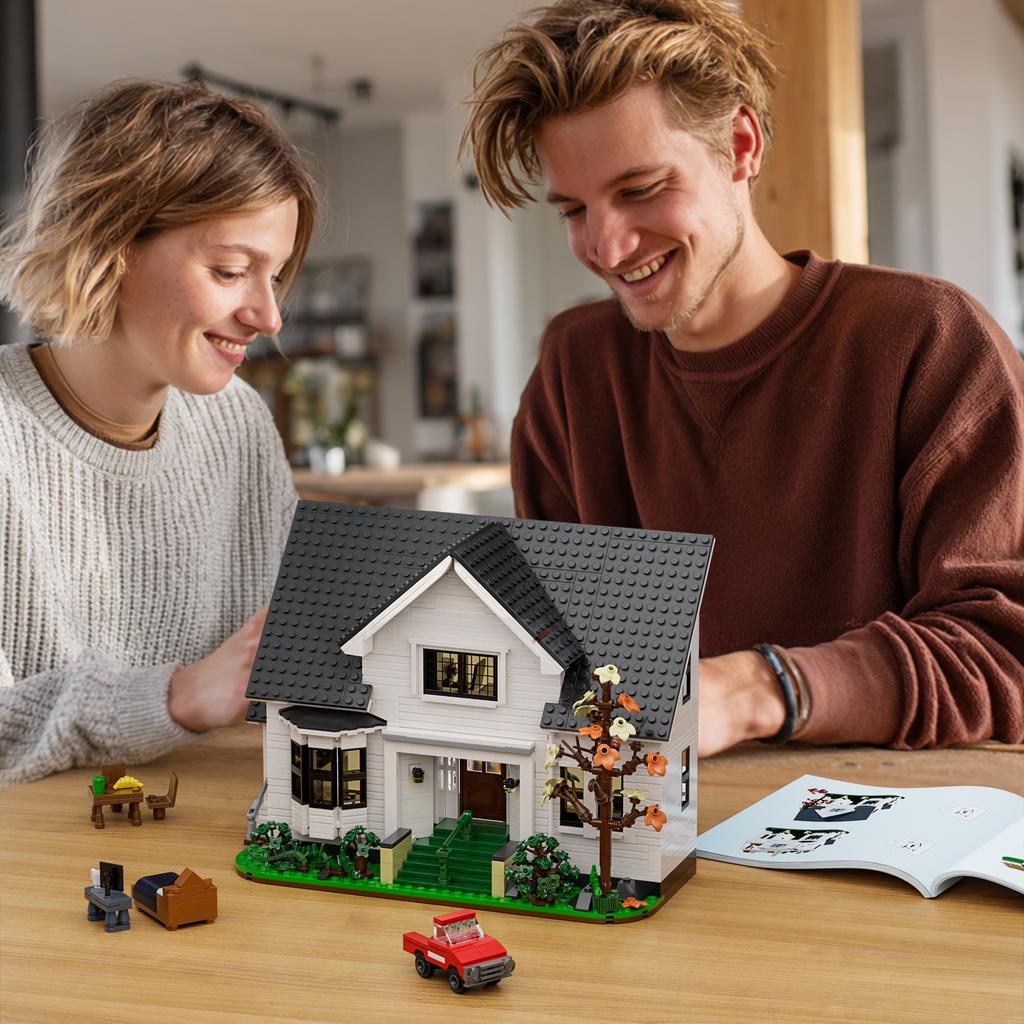 1224Pcs Romantic Cottage Villa Building Blocks Classic Architecture Model Adult Collector Gift For Holiday Valentine Xmas