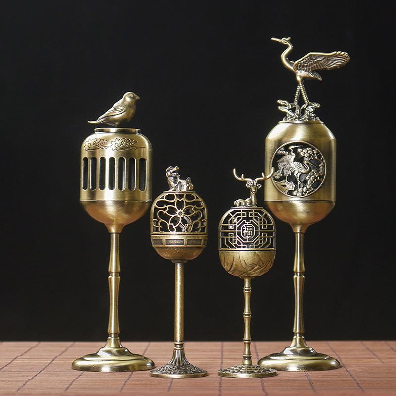 Lampe Creux Pie Bois de Santal Parfum Encensoir Fumant Porte-Encens à Refoulement Ornements Maison de Thé Salle d'Étude Décoration Intérieure