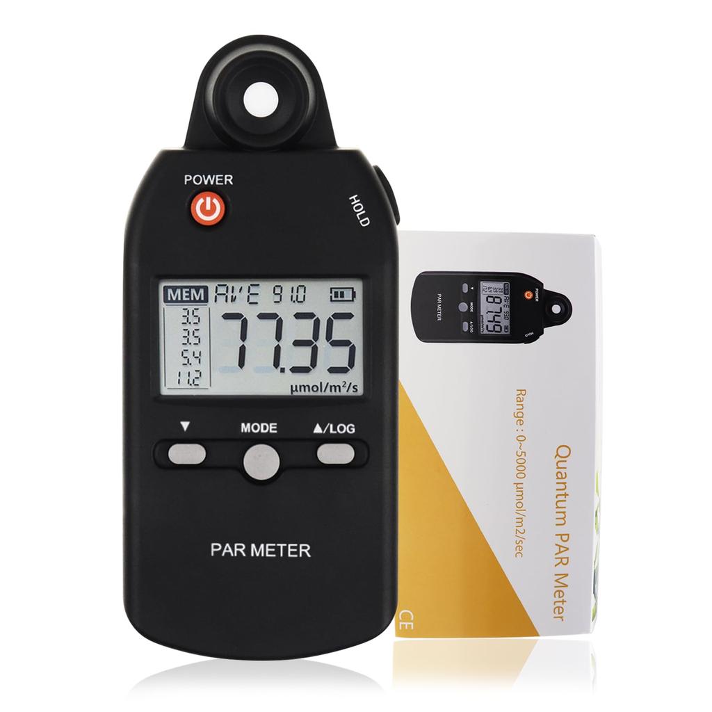 PAR Light Meter with Advanced Quantum Measures Grow Light Photosynthetic Light Level Meter for Indoor Lux Intensity Meter for All Indoor and PPFD