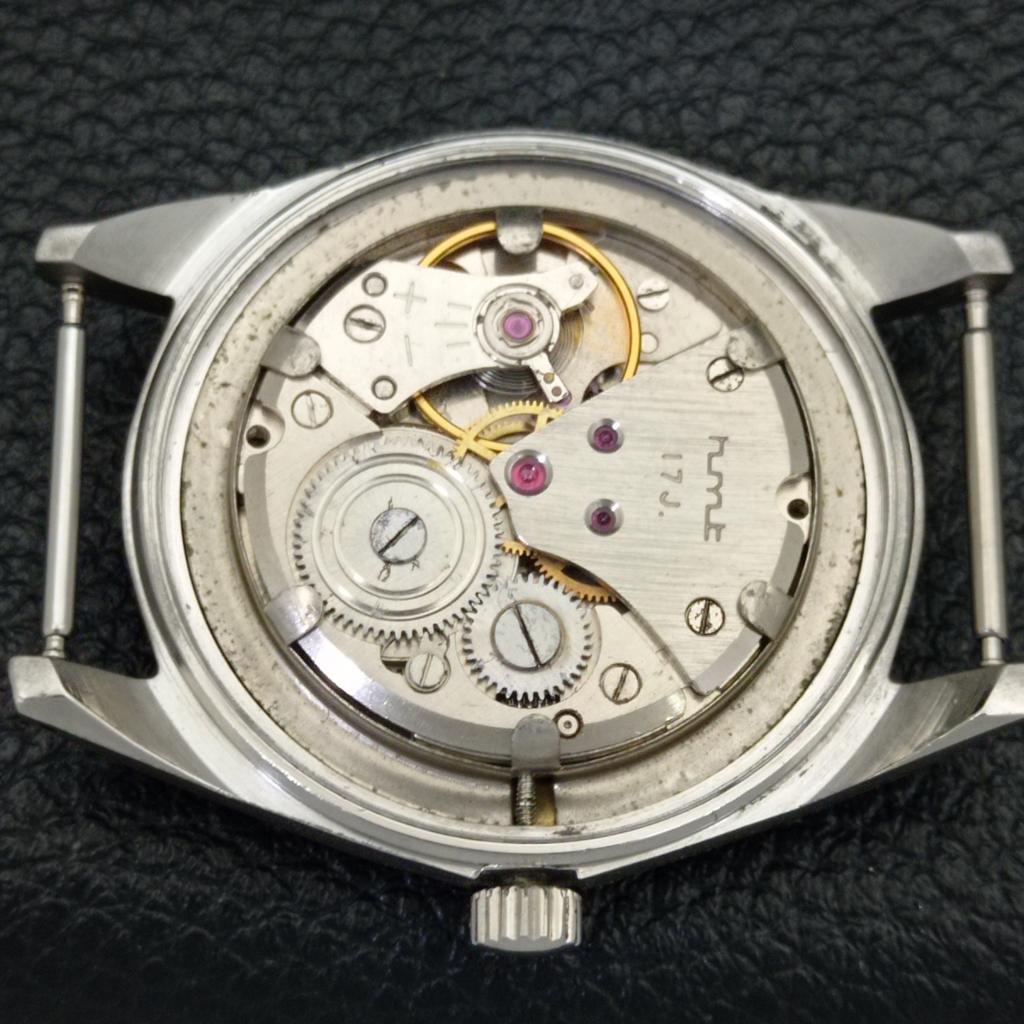 VINTAGE HMT JANATA HAND-WINDING INDIAN MENS BLACK COLOR DIAL WATCH A700046-5 R201-a700046