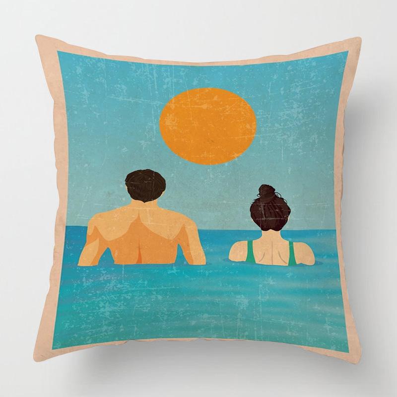 Nordic Style Abstract Art Figure Pillow Case 40x 40cm Living Room Sofa Decorative Cushion Cover Room Decorative Aesthetics