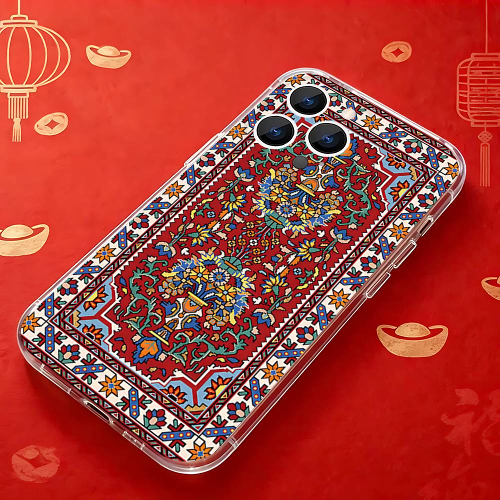 

VINTAGE Persian Carpet Pattern Clear case for iPhone 11 12 13 14 15 16 17 Pro Max Plus X XS XR SE E Mini Protective Case iPhone16PRO