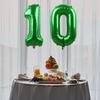 Green 10 Number Balloons Giant Jumbo Number 10 32" Helium Balloon Hanging Balloon Foil Mylar Balloons for Boys Girls 10th Birthday Party Supplies 10