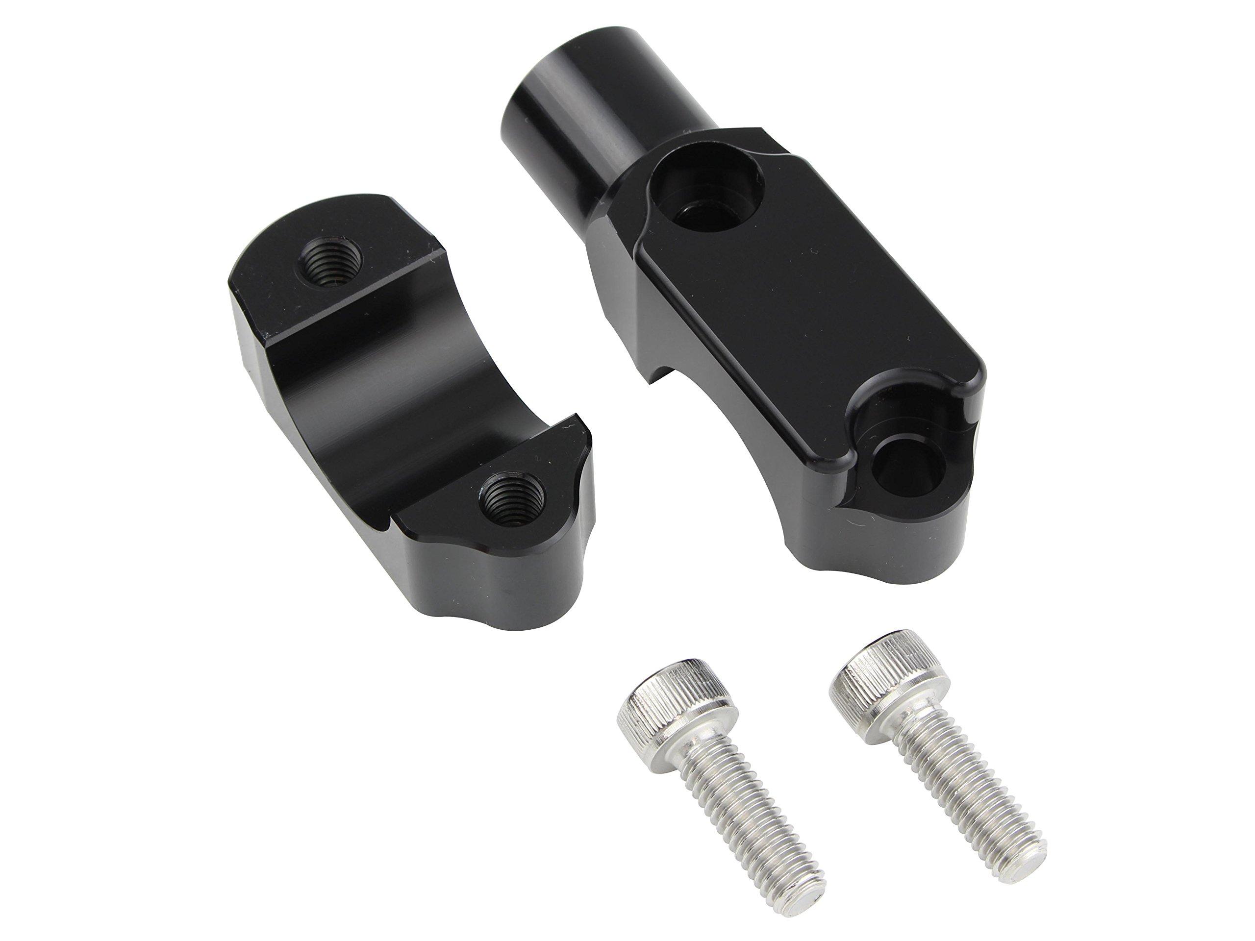 POSH FAITH Motorcycle Supplies Handle Mount Mirror Adapter Black 000708-06