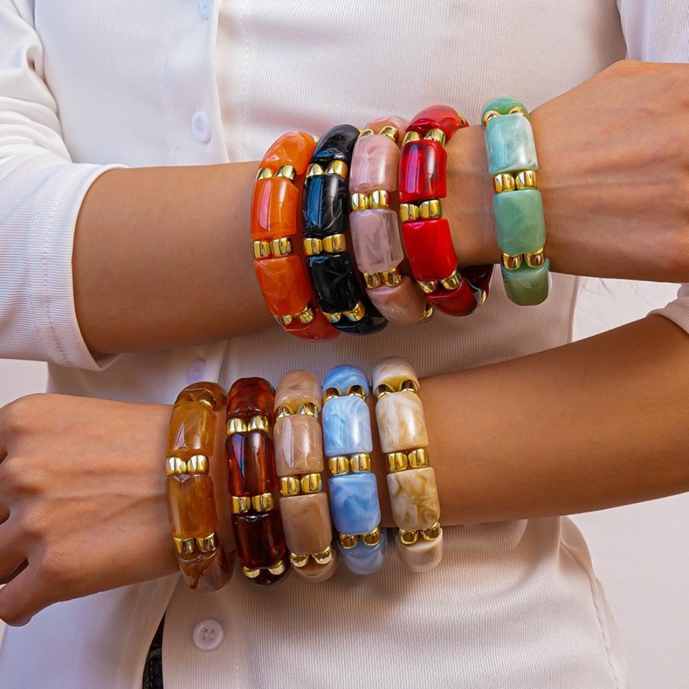 Bohemian Acrylic Bangle Wide Wide Chunky Bangles Temperament Exaggerated Bracelet  Girls