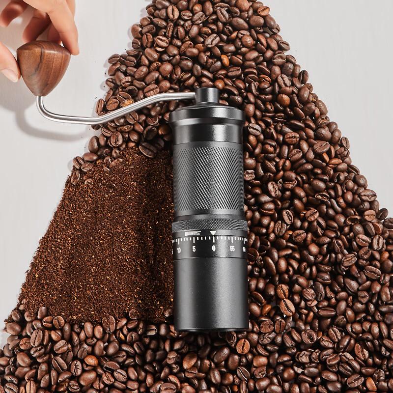 CLITON Hand-Crank Coffee Grinder, External Adjustable Scale Coffee Bean Grinder, Black