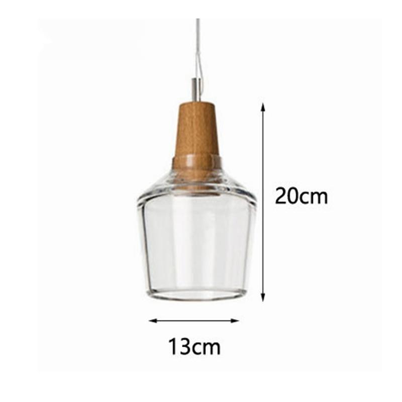 

Nordic Wood Pendant Lights Glass Loft Industrial Decor Hanging Lamp Suspension Luminaire For Living Dining Room Fixtures E27