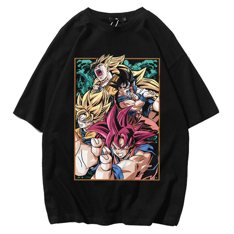 ZX Seven Dragon Ball Clothes Japanese Animation Monkey King Impression Carot Anime Summer Clothes 4XL