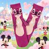 Disney Stitch Halbes Paar Stitch Händchen haltende Socken Rosa und Blaue Farbkombination Mittelhohe Socken Cartoon Paar Socken, Atmungsaktiv und Modisch