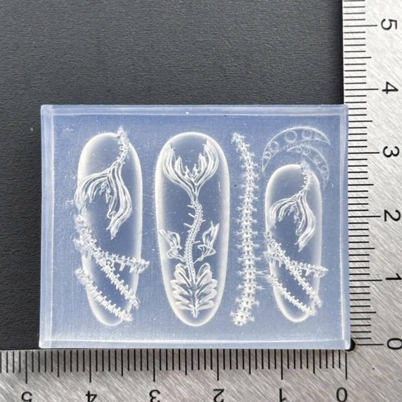 Flexible Silicone Crafting Mould With 3D Embossed Pattern For Nail Art Accessories And Resin Jewelry