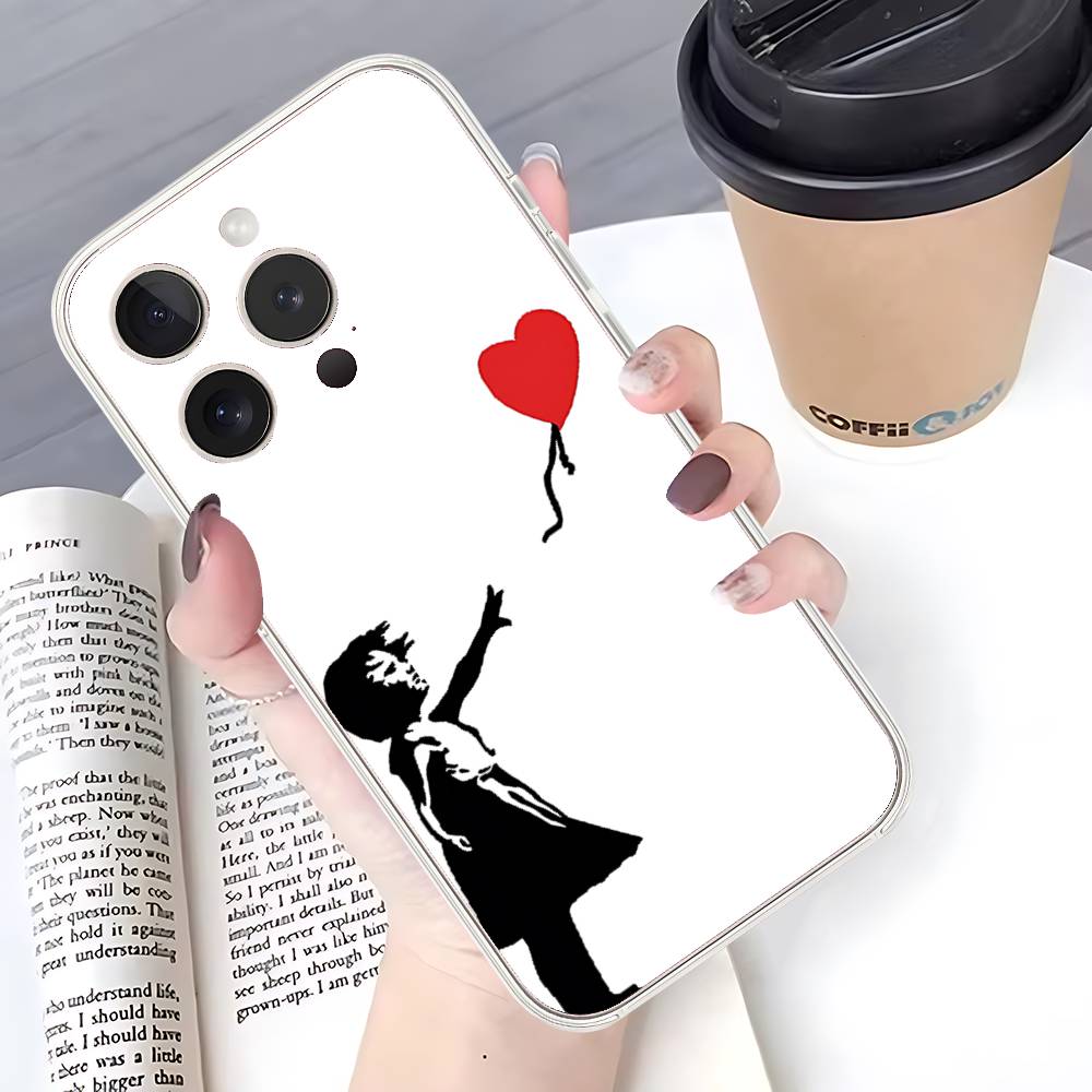 Graffiti Artist B-Banksy-S Phone Case Soft Transparent Case For IPhone 17 16 15 14 13 12 11 Pro Max Mini Plus Shockproof Cover C