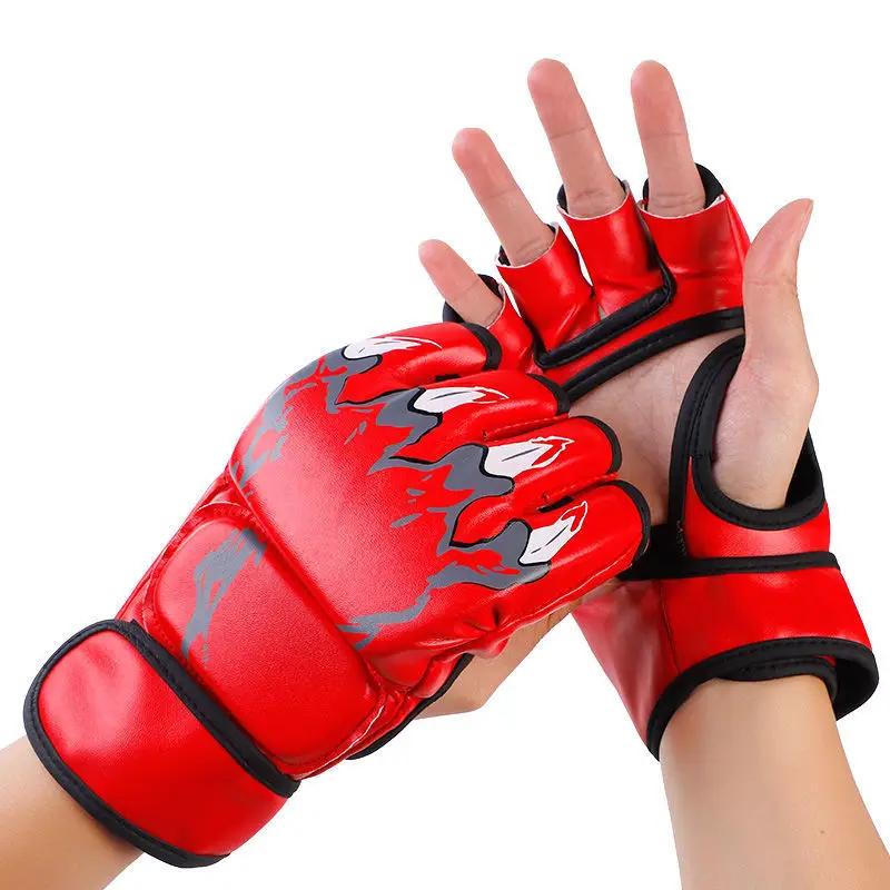 Half Finger Boxing Gloves for Adults - Unisex (Men & Women) for Sanda Training MMA UFC & Muay Thai Ideal for Shaking Sandbags