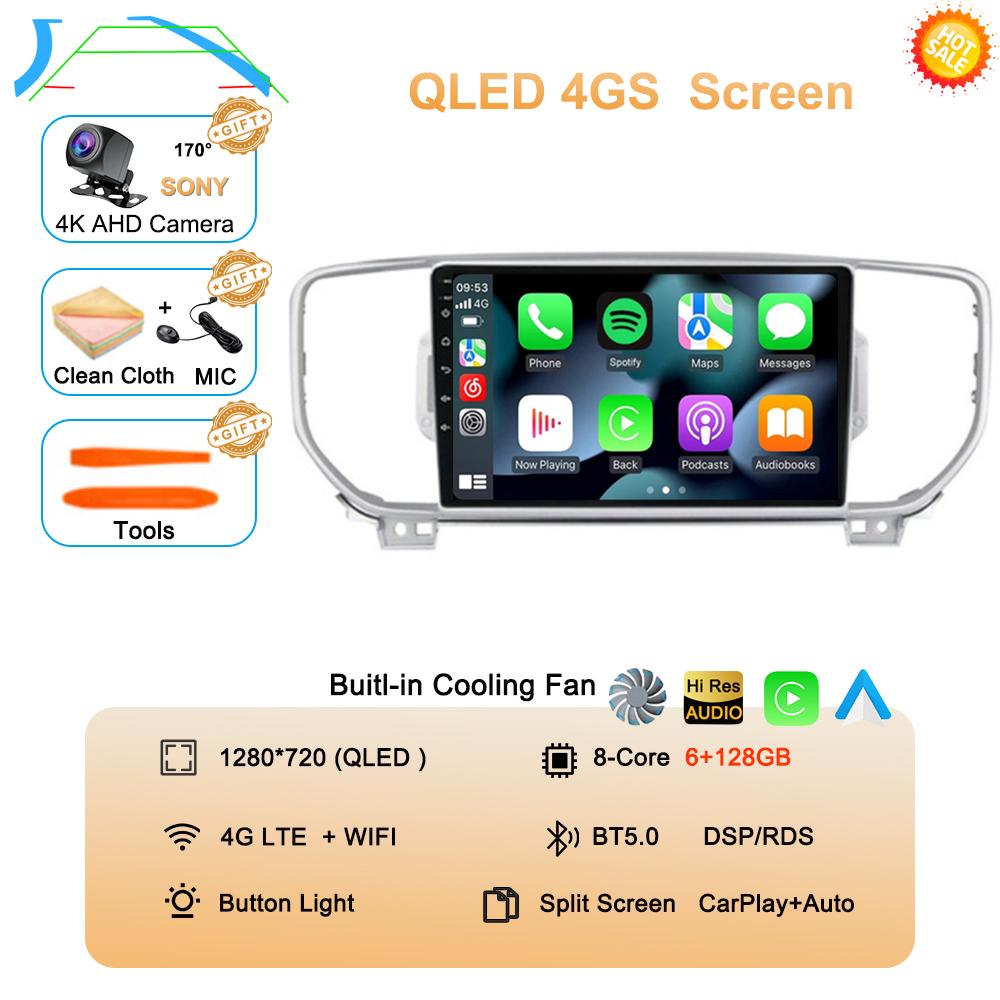 Radio Auto Android 14 Pentru KIA Sportage 4 KX5 2016 2017 2018 Wireless Carplay QLED Player Multimedia Video 4G Navigație MP5 DVD