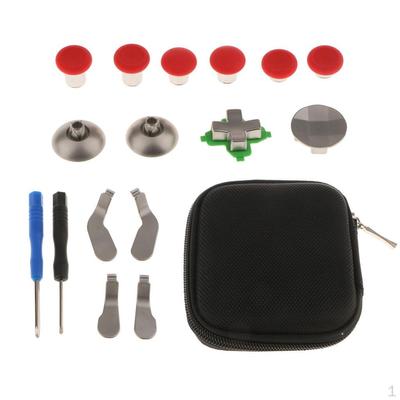 16In1 Replacement Buttons Set Metal Alloy Bumper Button with EVA Bag Controller
