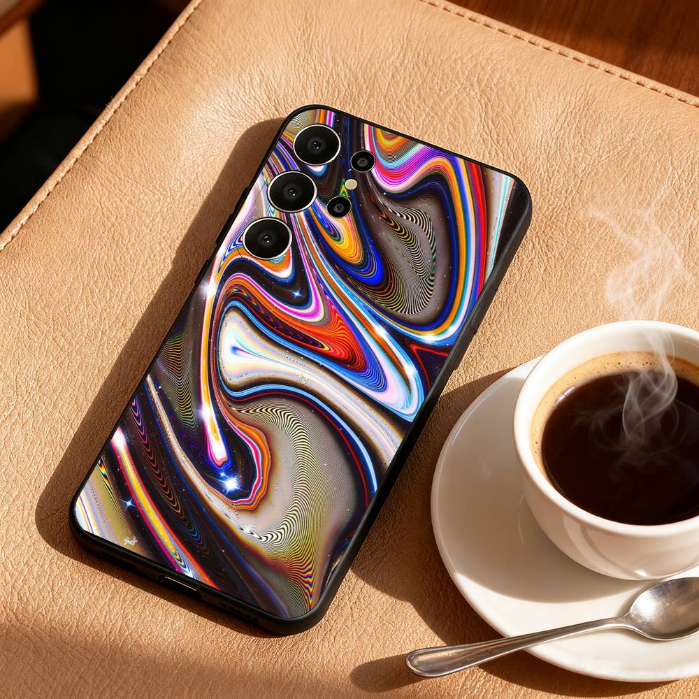 C-Carbon F-Fiber Pattern Painting Phone Case For Samsung S26,S25,S24,S21,S22,S23,S30,Ultra,S20,FE,Lite,10,9,Black Cover