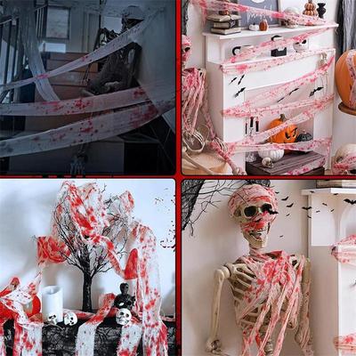 Halloween Bandage de Gaze Sanglant Avertissement Ceinture d'Isolement Accessoires d'Horreur Pour Fête d'Halloween Maison Hantée Décoration de Scène de Maison