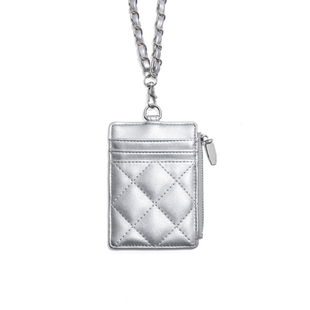 Creative Chain Card Holder PU Leather with Lanyard ID Card Card Holder Photos Protective Cover