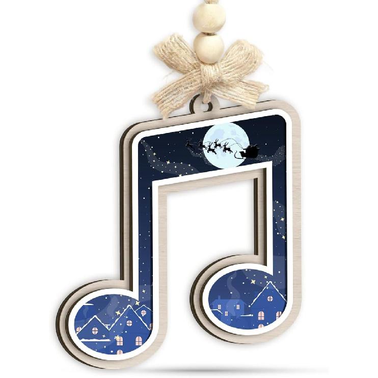 Music Note Xmas Ornament - Musical Notes Ornaments for Musicians, Music Lovers, Men & Women - Santa Secret, Gift Exchange Idea - Chirstmas Night Song