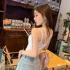 Halter Vest with Chest Pad Female Summer Outside Wear A Beautiful Back Bra One White with Sleeveless Seaside Atmosphere Top