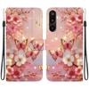 Handmade PU Leather Flip Case for Samsung Galaxy M16/F16/M36 (M166P/E166P/M366B)- Anti-Slip Shockproof Cover with Wrist Strap & Heart/Rose Cat Designs