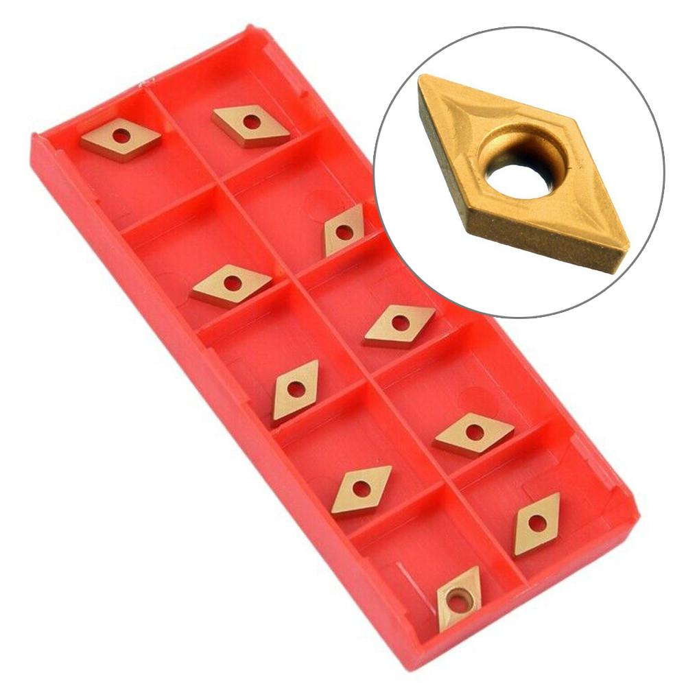 High Toughness 10Pcs DCMT070204 YBC251 Carbide Inserts CNC Lathe Cutter for Semi Finishing Rough Machining of Stainless Steel