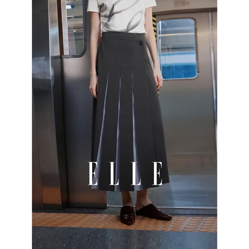 ELLE Women s Pleated A-Line Midi Skirt XL