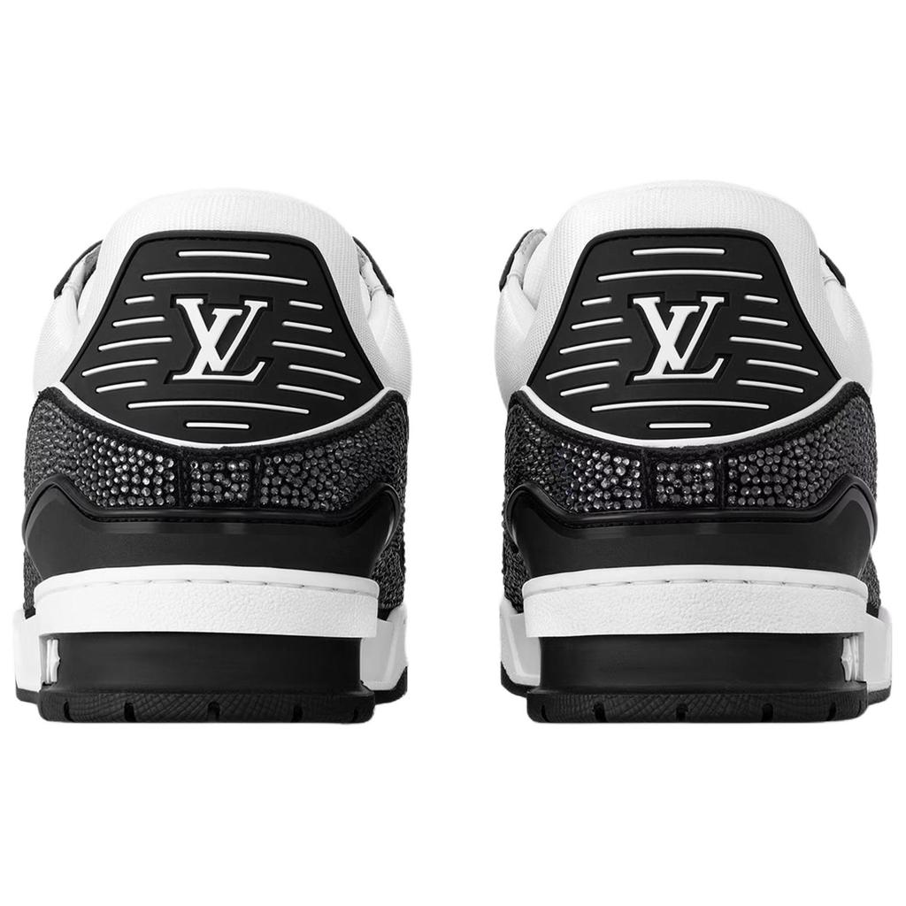 Louis Vuitton Lv Trainer Sneakers 'Black White Rhinestones' 1ABM04