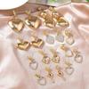 Fashion Gold Color Love Heart Earrings for Women Girls Crystal Stud Earrings Party Holiday Jewelry Gifts