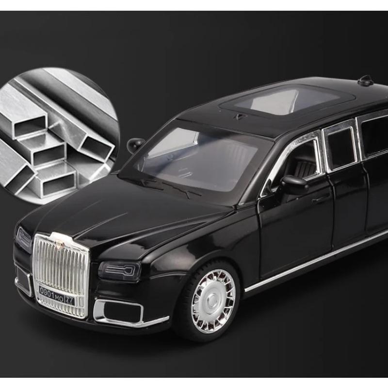 1/24 Aurus Motors Aurus Senat Russland Präsidentenauto Legierungs-Automodell Sound und Licht Kinderspielzeug Sammlerstücke Geburtstagsgeschenk