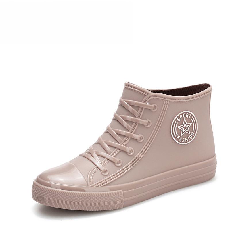 Pantofi de cauciuc Cizme de ploaie impermeabile pentru femei Pantofi de gleznă Pantofi de apă pentru femei Cizme de ploaie Cizme de gleznă Pantofi de acoperire din bumbac