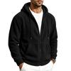 Men S Fleece Lined Zip Up Hooded Casual Sweatshirt