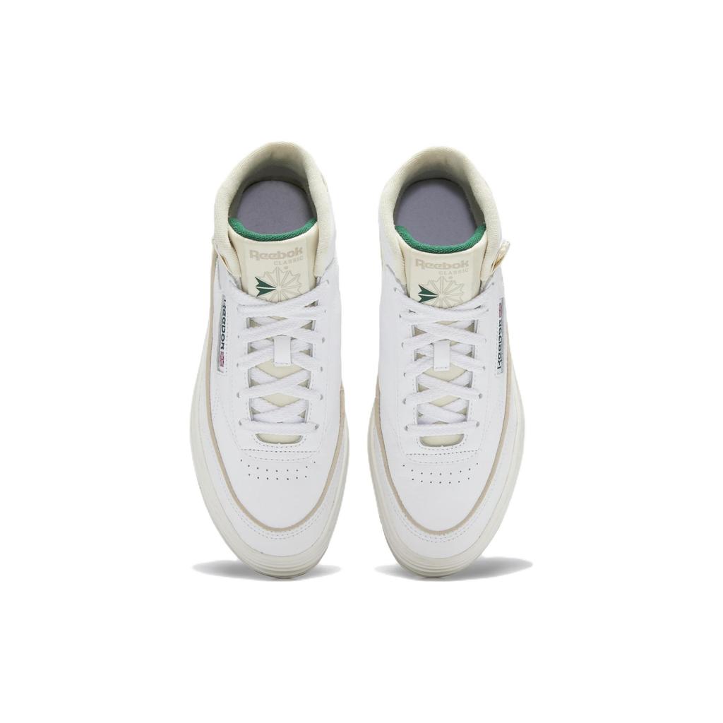 Reebok Club C Geo Mid White Dark Green Women Sneakers Cloud-White Chalk GZ4936