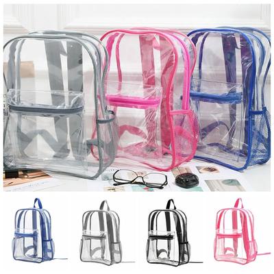 Waterproof Clear Backpack Large Capacity Pvc Backpack Casual Transparent School Bag  Travel