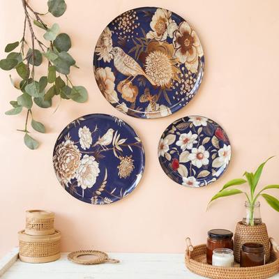 Prato de Parede Oriental Bloom Madhubani para Decoração de Casa | Item de Decoração de Parede para sala de estar | Decoração de Parede de Metal | Item para presente unissex | Arte de Parede