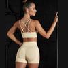 INS Women's Seamless Yoga Set: Camisole Bra & Hip-Lifting Fitness Shorts