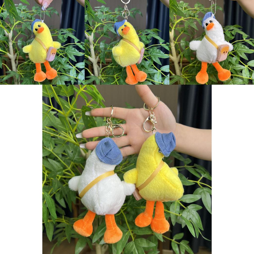 Adorable Cute Tilting Duck Plush Toy Soft Stuffed Animal Doll Keychain Accessory