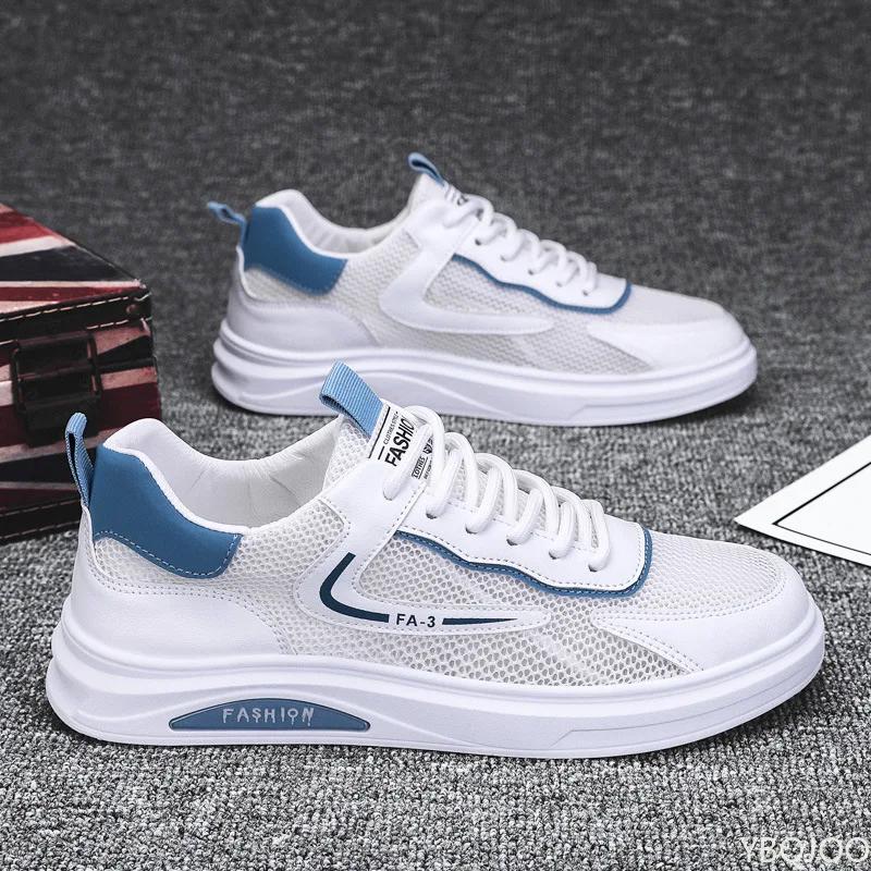 Fashion Men's 2025 New white Shoes Summer breathable mesh footwear Fashion hollow Sneakers Casual Wear resistant Trendy Shoes Zapatos