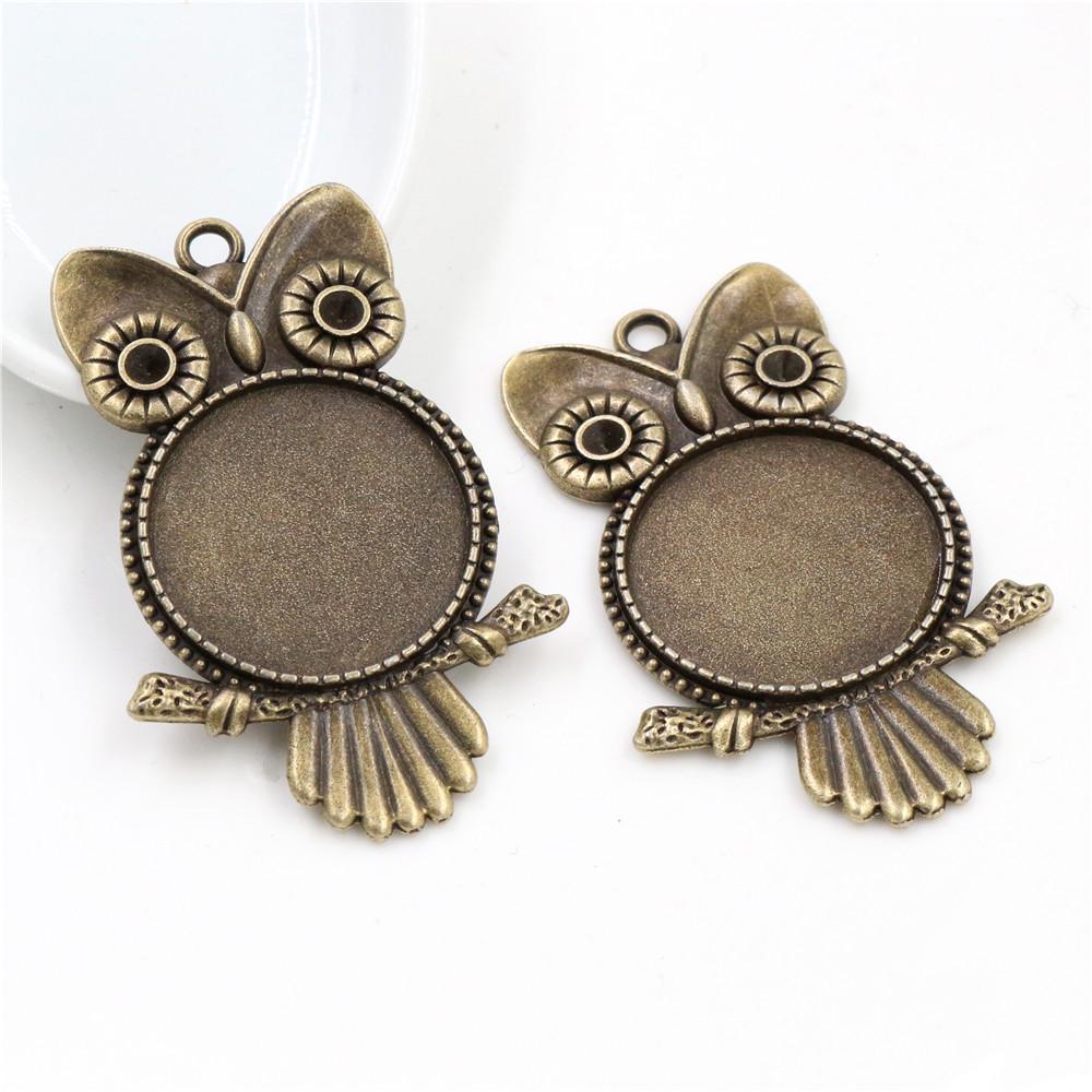 5pcs 25mm Inner Size Pendant Cabochons Blank Base Setting Bezel Tray Alloy DIY Jewelry Making Accessories for Necklace Keychains