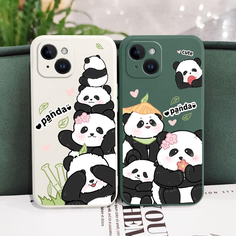 Panda House Phone Case For iPhone 16 16e 15 14 13 12 11 X XR XS Plus Pro Max Mini Silicone Cover