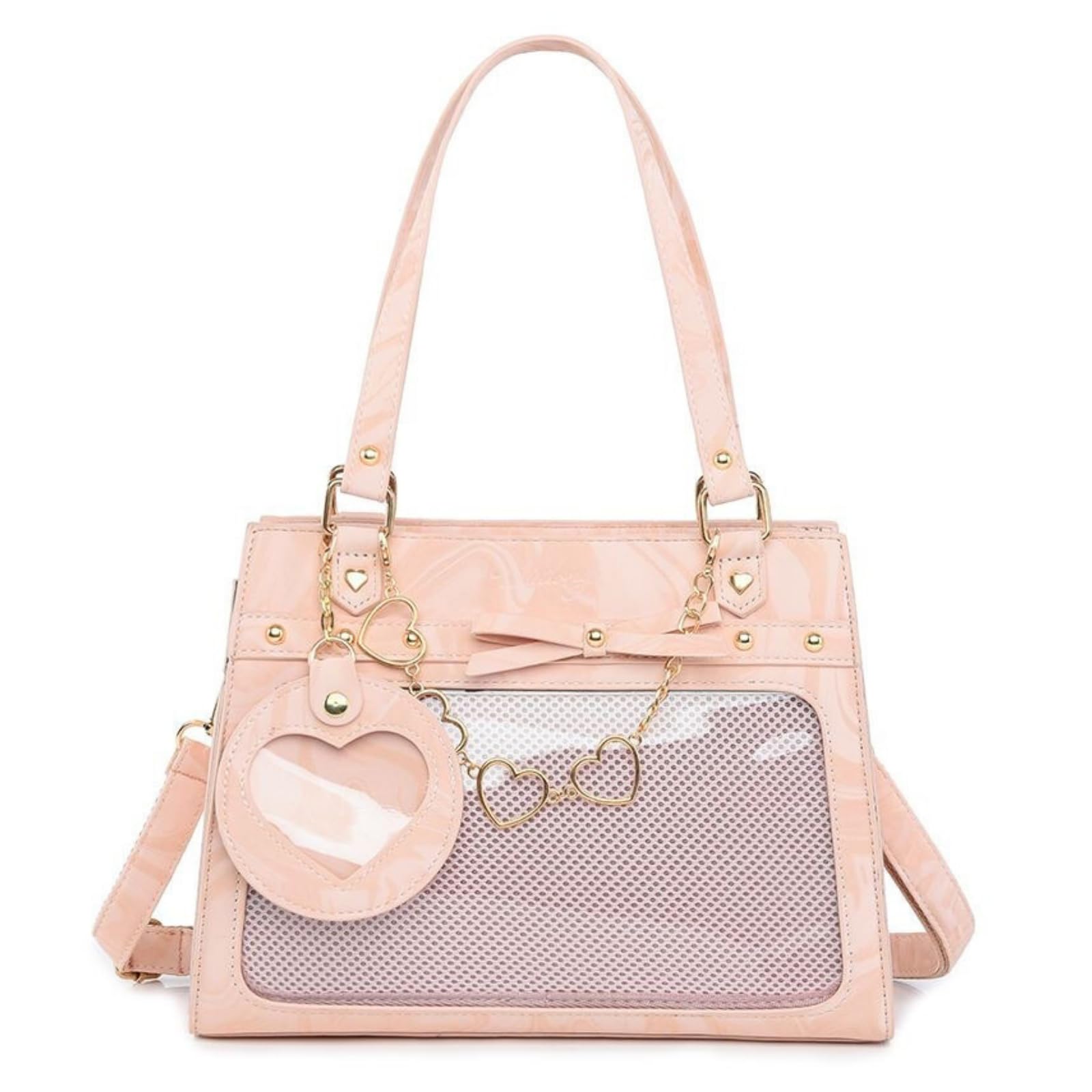 

Ita Bag Shoulder Tote Marble Pattern Cute Ita Bag Mini Oshikatsu Bag Small Tote Bag Shoulder Bag 2WAY Ita Bag Cute Ita Bag Itaba Oshikatsu Bag Stuffed рожевий